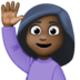 🙋🏿‍♀️ woman raising hand: dark skin tone display on Facebook